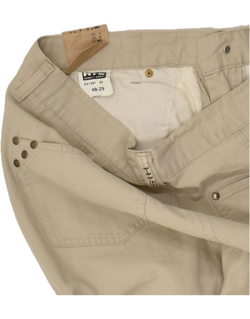 HENRY I SIEGEL H.I.S Mens Tapered Casual Trousers W38 L29 Beige Cotton | Vintage Henry I Siegel H.I.S | Thrift | Second-Hand Henry I Siegel H.I.S | Used Clothing | Messina Hembry 