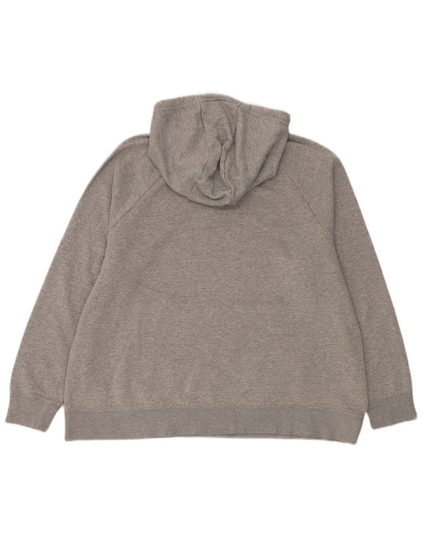 Nike Womens Relaxed Fit Hoodie Jumper UK 18 XL Grey Flecked Cotton Sports