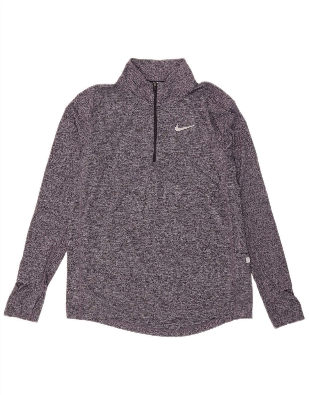 Nike Womens Dri Fit Pullover Tracksuit Top UK 10 Small Grey Flecked