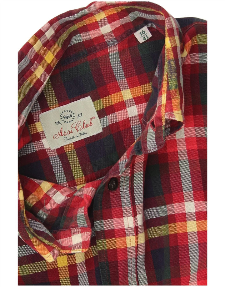 Vintage Mens Flannel Shirt Size 16 41 Large Red Check