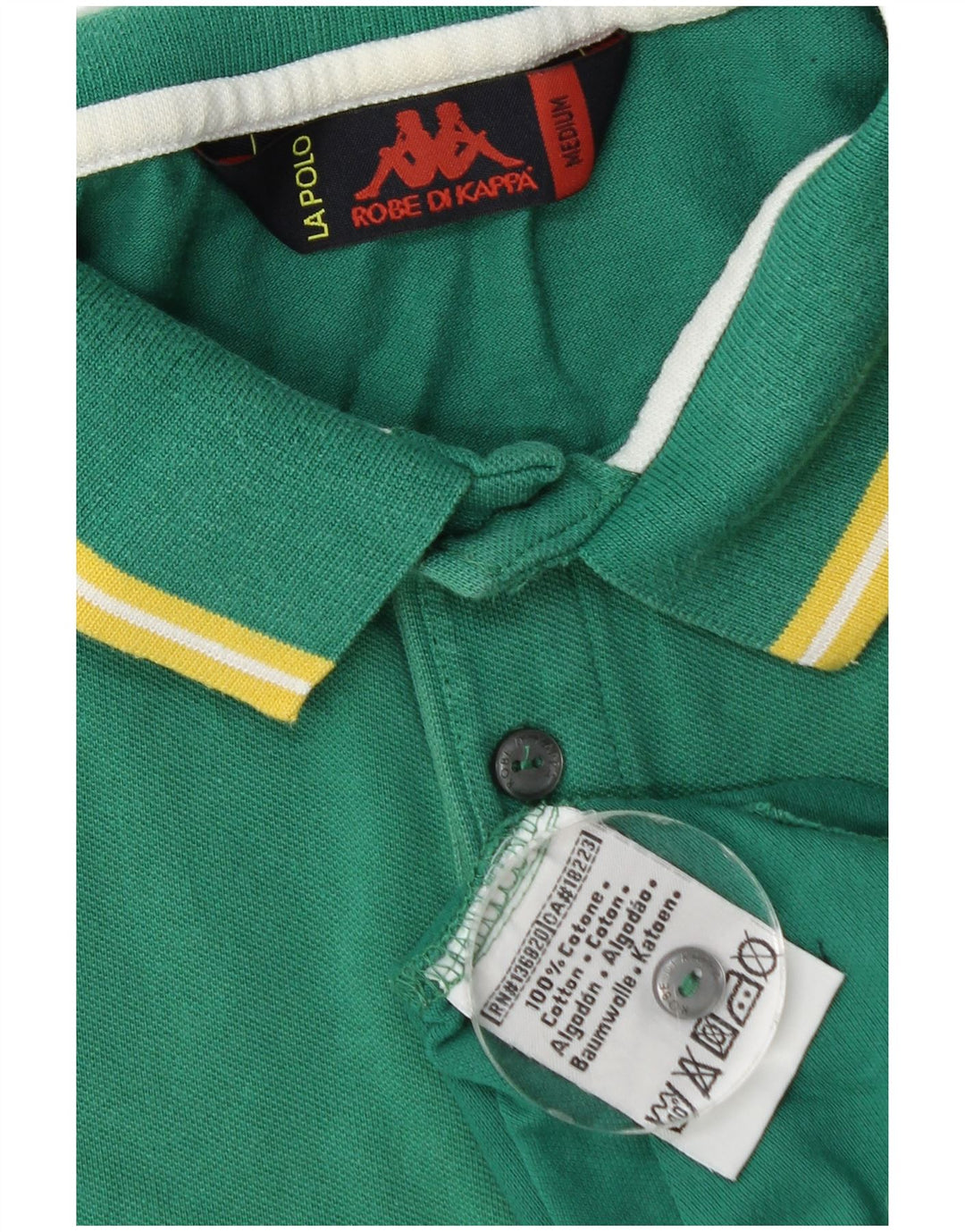 Kappa Mens Polo Shirt Medium Green Cotton