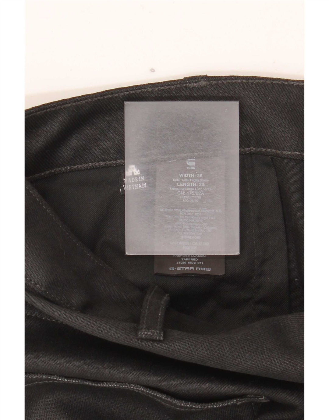G-Star Mens Cargo Tapered Jeans W36 L28 Black Cotton