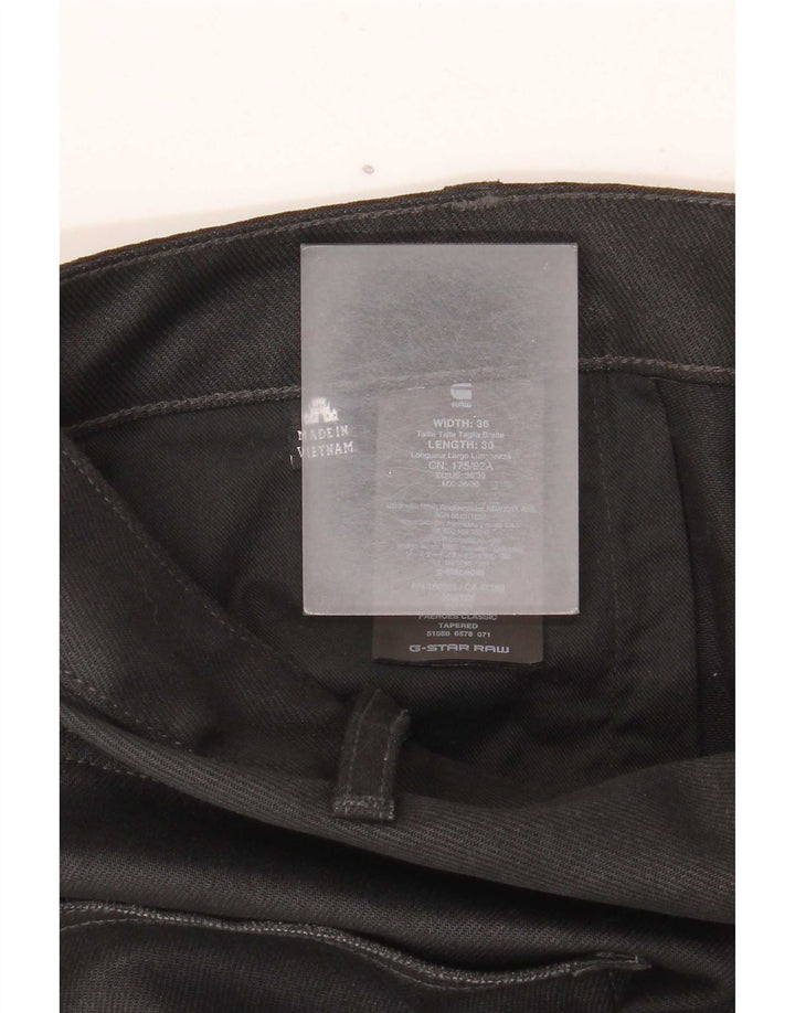 G-Star Mens Cargo Tapered Jeans W36 L28 Black Cotton