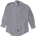 NAUTICA Mens Shirt Size 43 Large Blue Striped Cotton