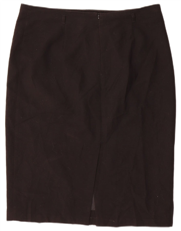 Marks & Spencer Womens Pencil Skirt UK 16 Large W34 Black Polyester