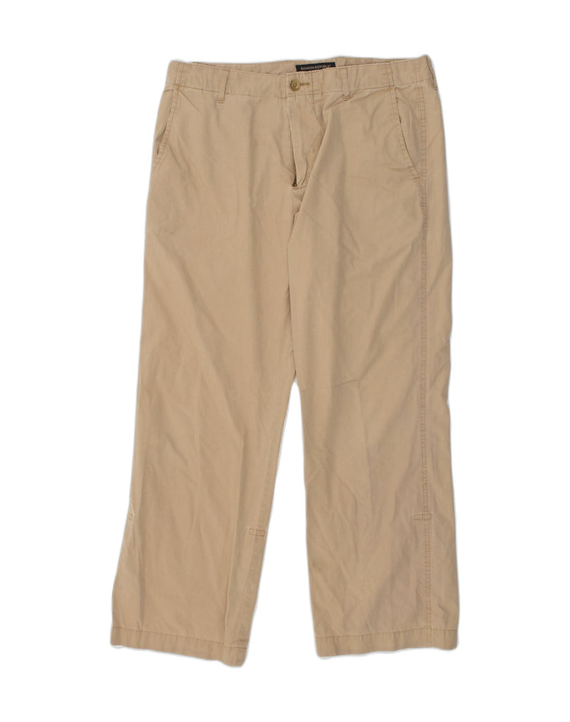 BANANA REPUBLIC Mens Straight Chino Trousers W34 L30 Beige Cotton | Vintage Banana Republic | Thrift | Second-Hand Banana Republic | Used Clothing | Messina Hembry 