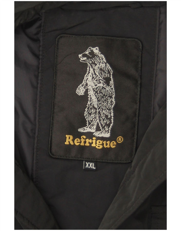 Refrigue Mens Utility Jacket UK 44 2XL Navy Blue Polyester