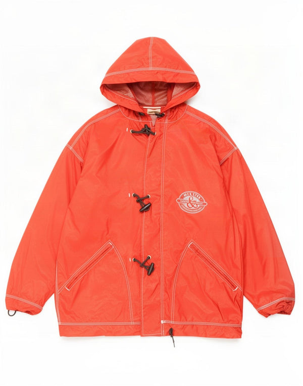 Killtec Mens Hooded Duffle Rain Jacket UK 46 3XL Red Polyamide