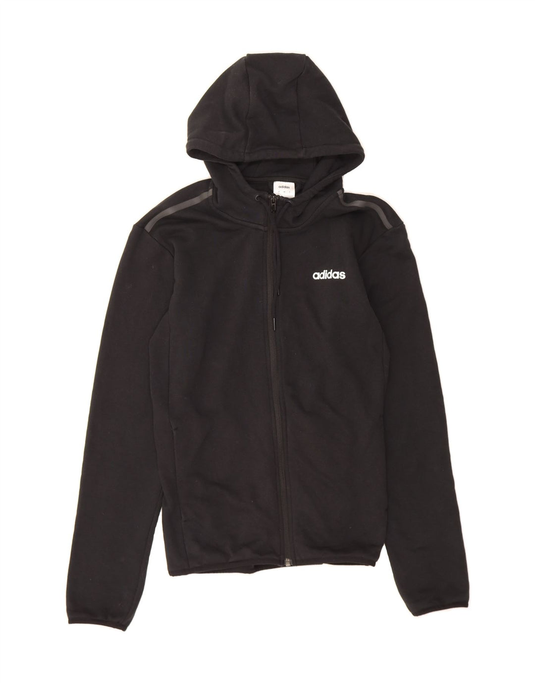 ADIDAS Mens Zip Hoodie Sweater Small Black Cotton Vintage Adidas and Second-Hand Adidas from Messina Hembry 