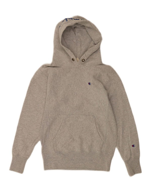 Champion Mens Graphic Hoodie Jumper Small Grey Cotton