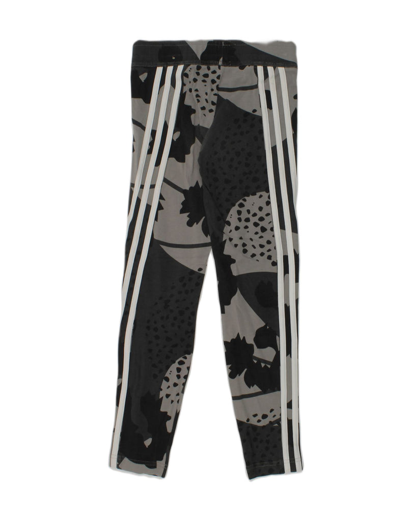 ADIDAS Girls Leggings 9-10 Years Grey Camouflage Cotton | Vintage Adidas | Thrift | Second-Hand Adidas | Used Clothing | Messina Hembry 