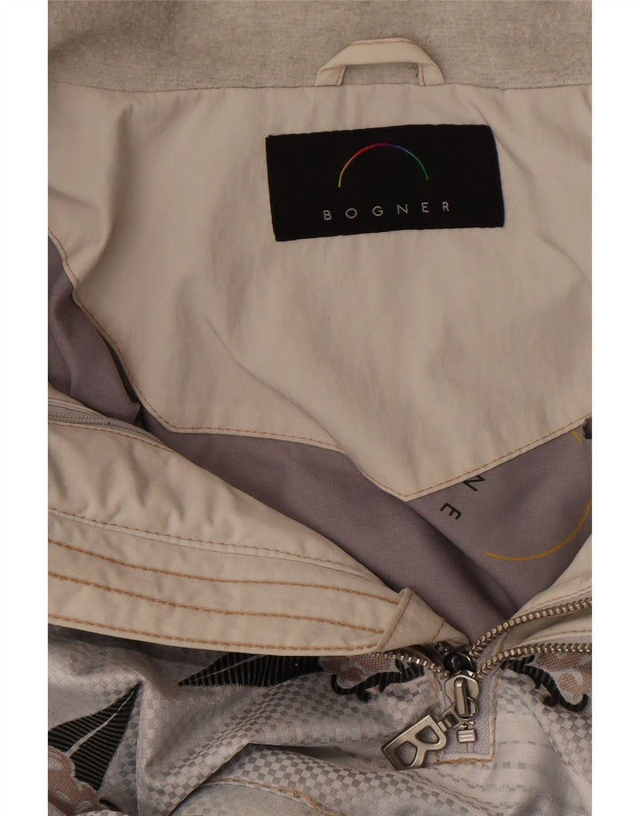 Bogner Mens Graphic Hooded Anorak Jacket UK 42 XL Grey Geometric