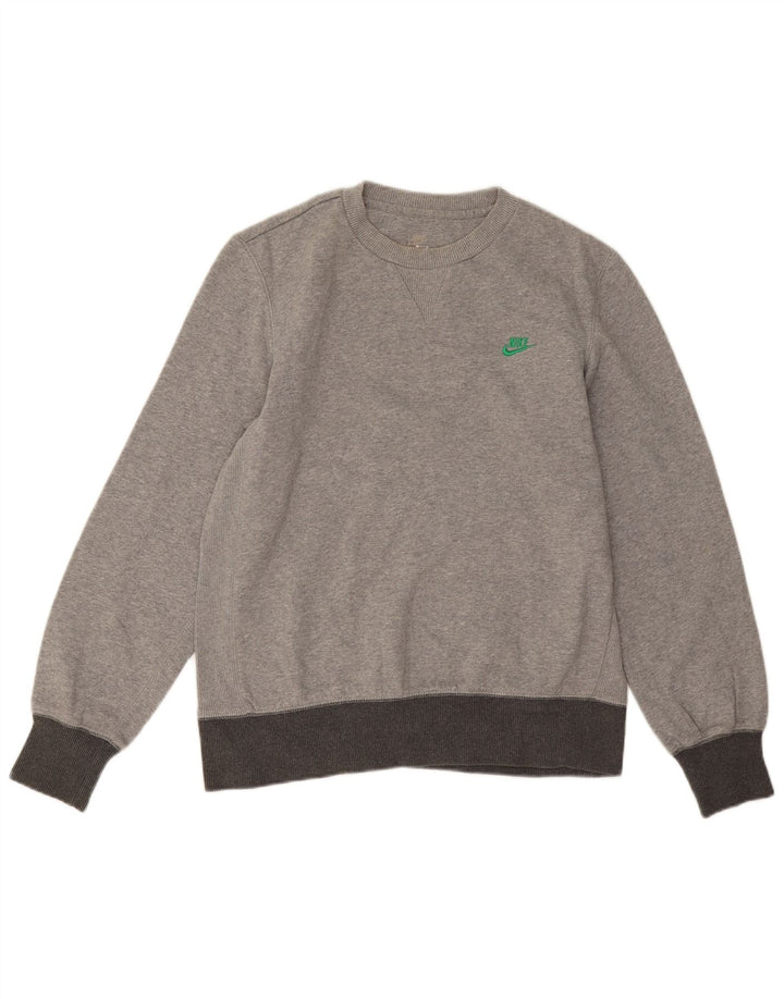 Nike Mens Sweatshirt Jumper UK 38/40 Medium Grey Flecked Cotton