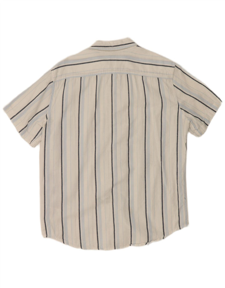 Levi's Mens Short Sleeve Standard Fit Shirt Medium White Striped Cotton