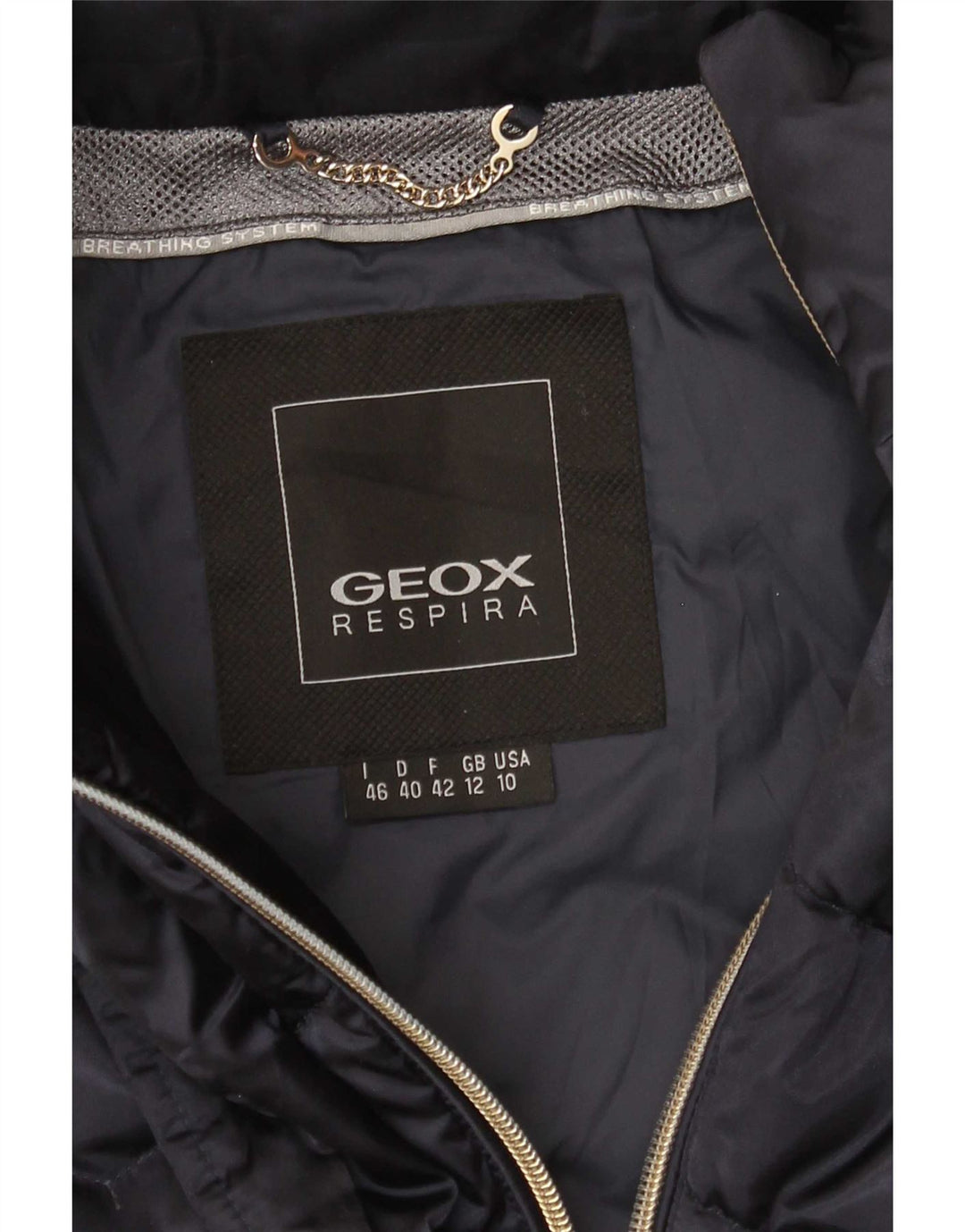 Geox Womens Respira Padded Coat UK 12 Medium Navy Blue