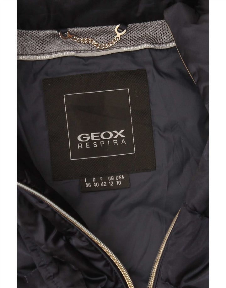 Geox Womens Respira Padded Coat UK 12 Medium Navy Blue