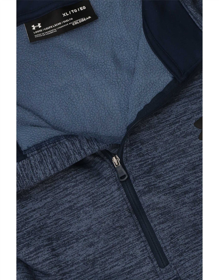Under Armour Mens Cold Gear Pullover Tracksuit Top XL Navy Blue Flecked