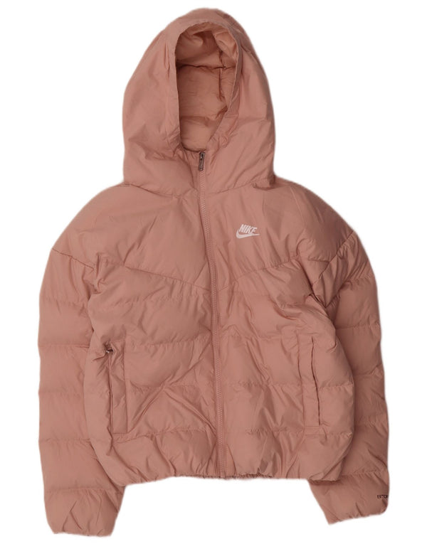 Nike Womens Storm-Fit Hooded Oversized Padded Jacket UK 6 XS Pink Polyester