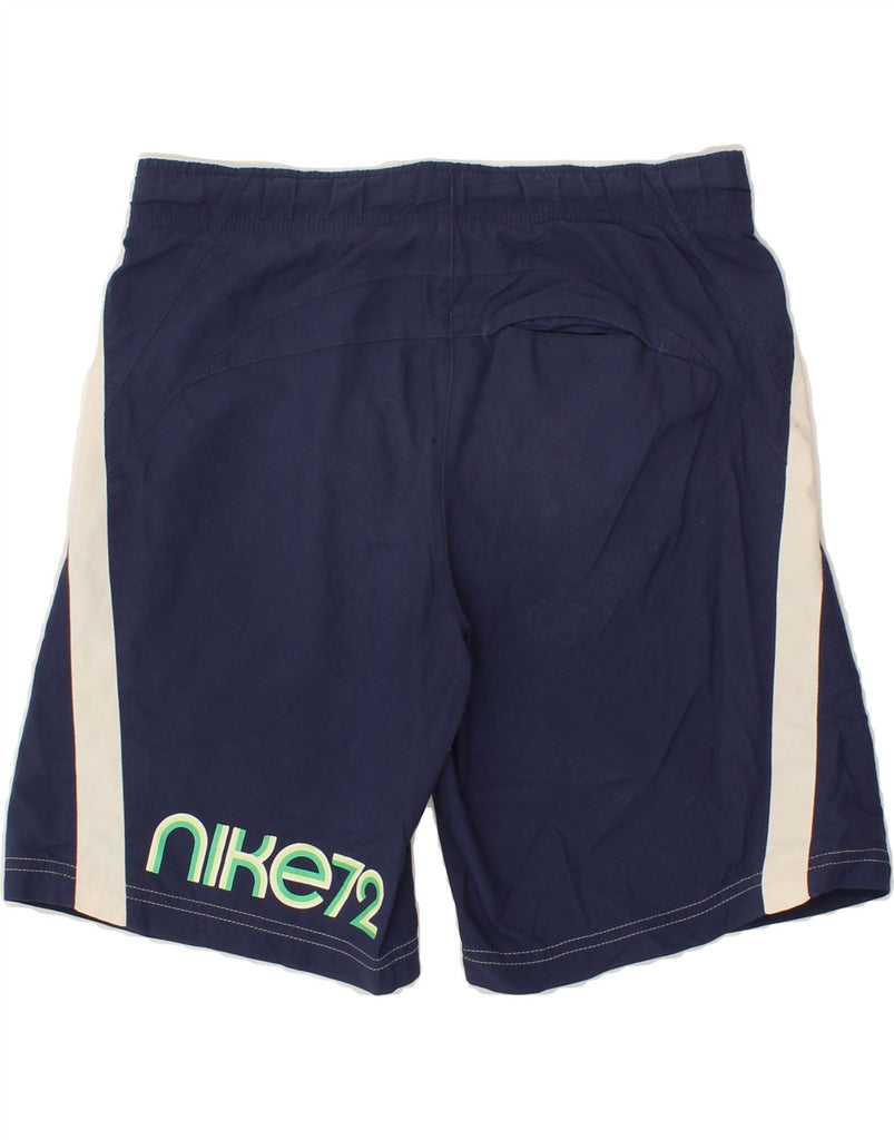 NIKE Boys Graphic Sport Shorts 10-11 Years Medium  Navy Blue Colourblock | Vintage Nike | Thrift | Second-Hand Nike | Used Clothing | Messina Hembry 