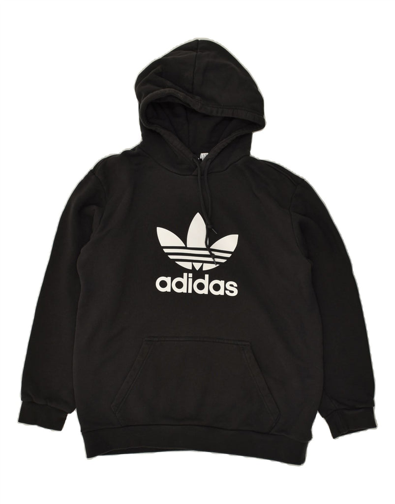 ADIDAS Mens Graphic Hoodie Jumper Medium Black Cotton | Vintage Adidas | Thrift | Second-Hand Adidas | Used Clothing | Messina Hembry 