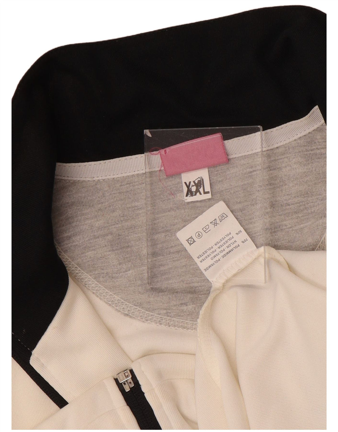 Asics Womens Tracksuit Top Jacket UK 20 2XL White Colourblock Nylon
