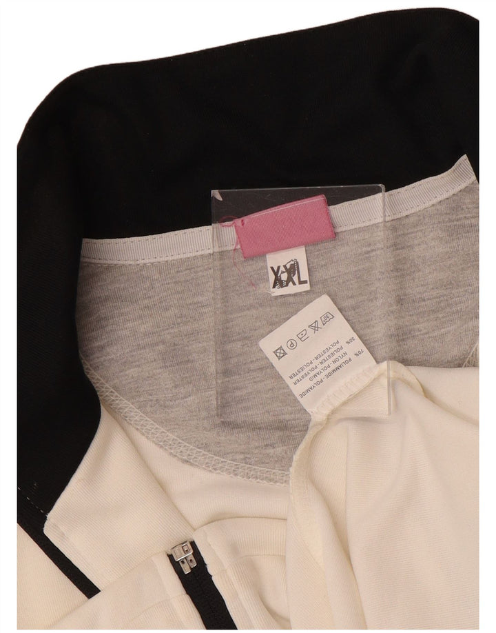 Asics Womens Tracksuit Top Jacket UK 20 2XL White Colourblock Nylon