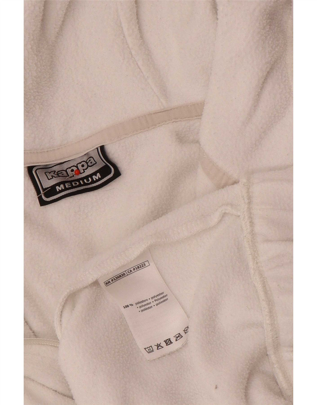 Kappa Mens Graphic Hooded Fleece Jumper Medium White Colourblock Polyester