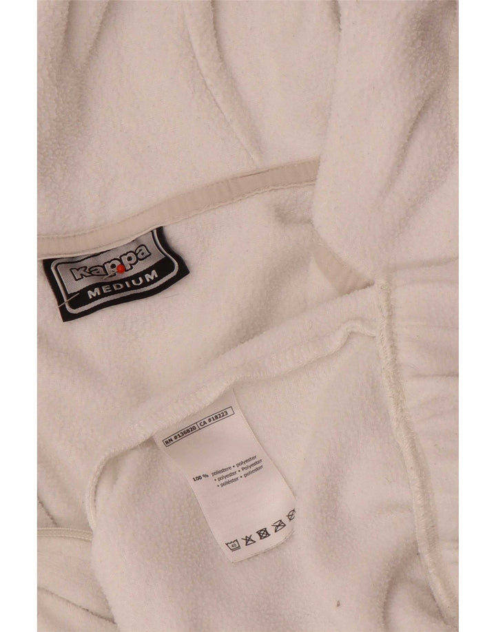 Kappa Mens Graphic Hooded Fleece Jumper Medium White Colourblock Polyester