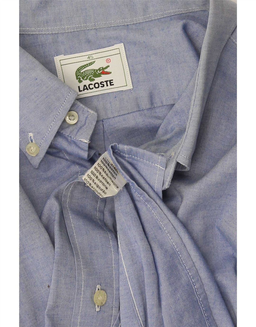 Lacoste Mens Shirt Size 45 XL Blue Cotton