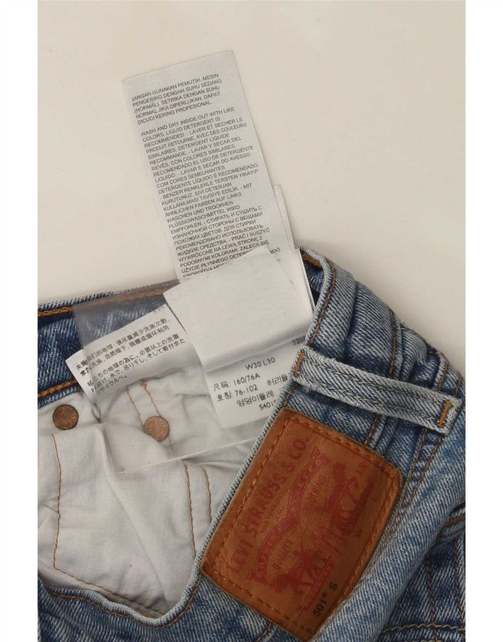 Levi's Womens 501 Distressed Straight Jeans W30 L30 Blue Cotton