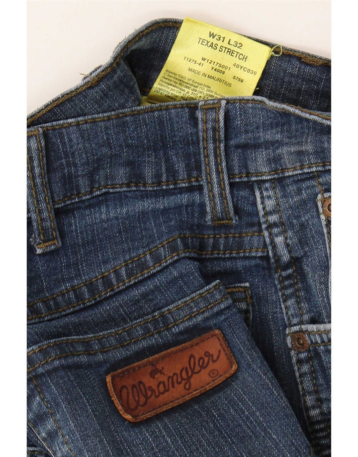 Wrangler Mens Texas Stretch Straight Jeans W31 L27 Blue Cotton