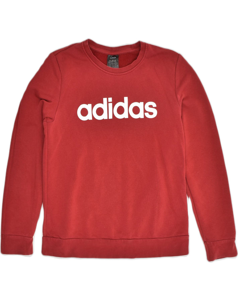 ADIDAS Womens Graphic Sweatshirt Jumper Size 12-14 Medium Red | Vintage Adidas | Thrift | Second-Hand Adidas | Used Clothing | Messina Hembry 