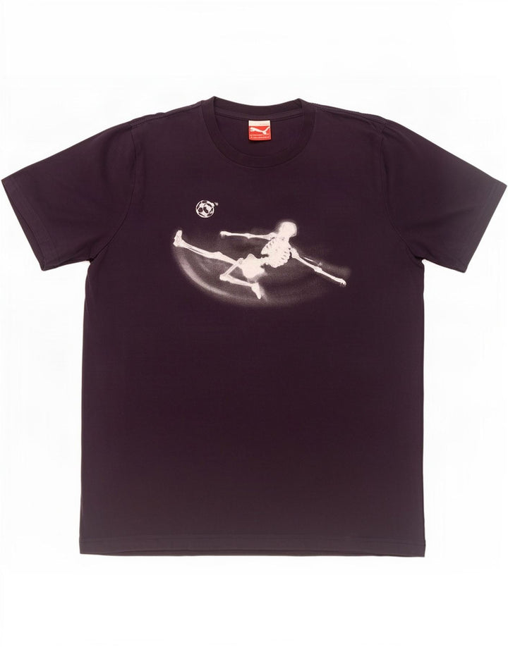 Puma Mens Graphic T-Shirt Top Medium Navy Blue Cotton