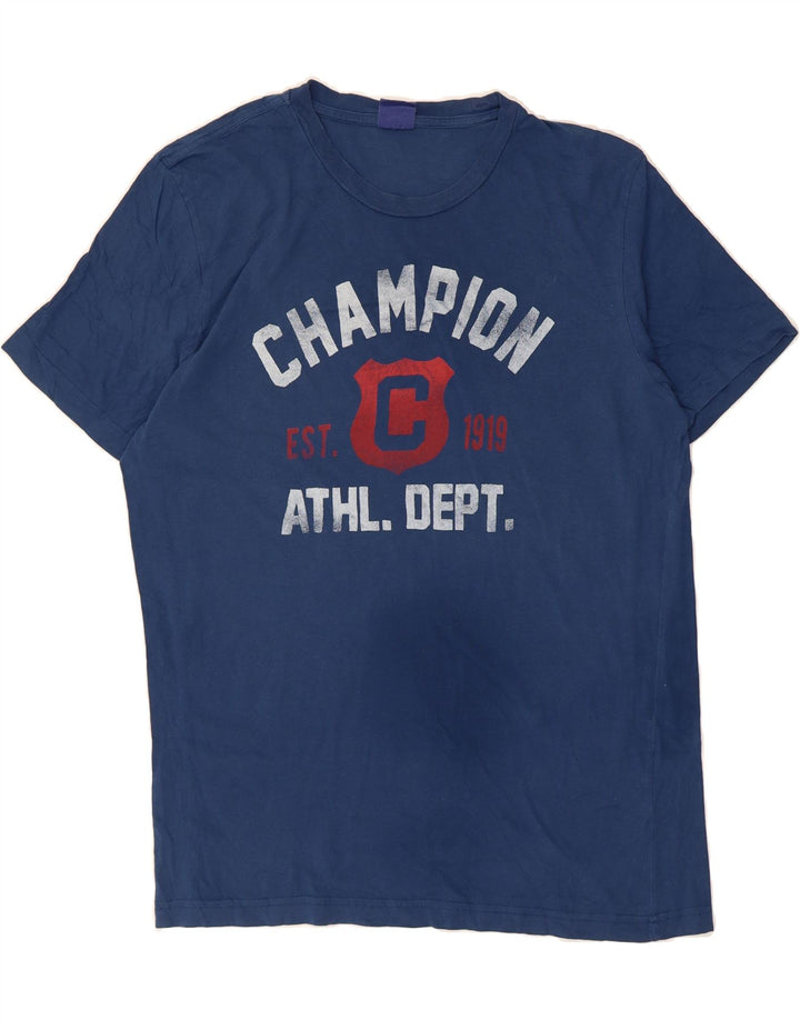 CHAMPION Mens Graphic T-Shirt Top XL Navy Blue Vintage Champion and Second-Hand Champion from Messina Hembry 