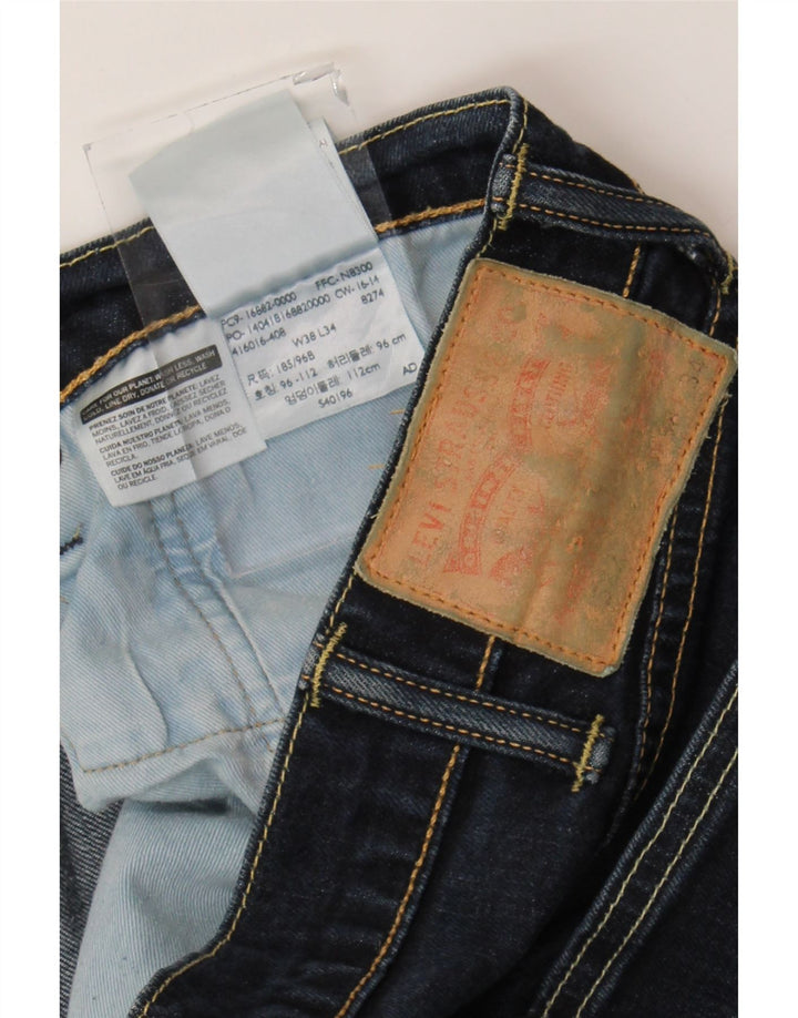 Levi's Mens 522 Straight Jeans W38 L34 Navy Blue Cotton