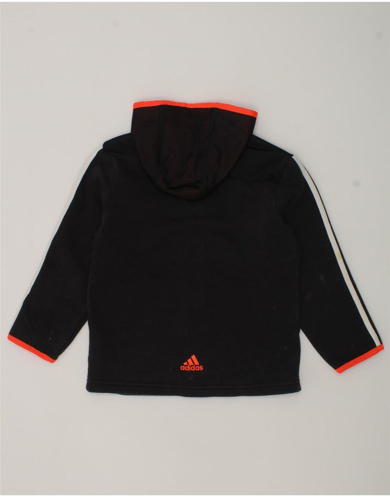 ADIDAS Boys Hooded Tracksuit Top Jacket 3-4 Years Black Cotton | Vintage Adidas | Thrift | Second-Hand Adidas | Used Clothing | Messina Hembry 