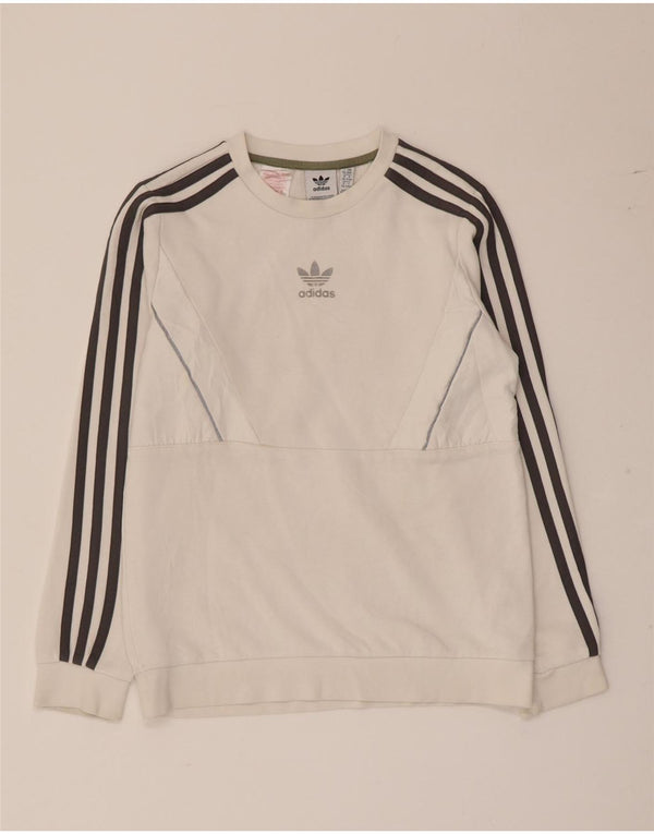 Adidas Boys Sweatshirt Jumper 11-12 Years White Cotton