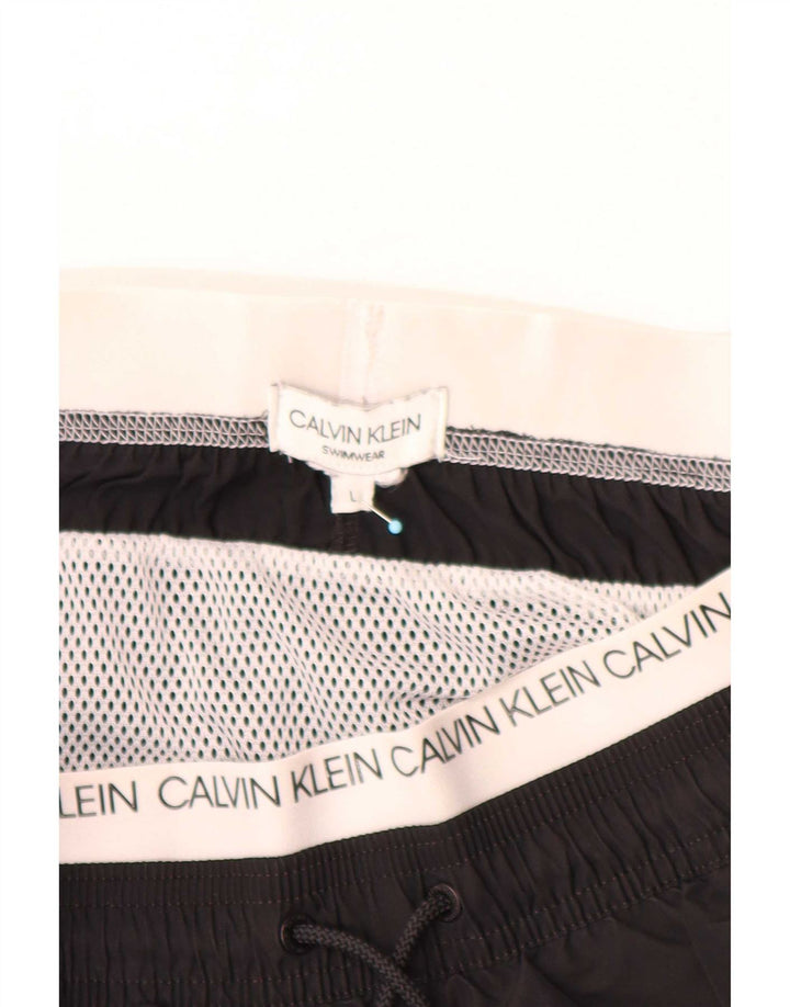 Calvin Klein Mens Graphic Swimming Shorts Large Black Colourblock