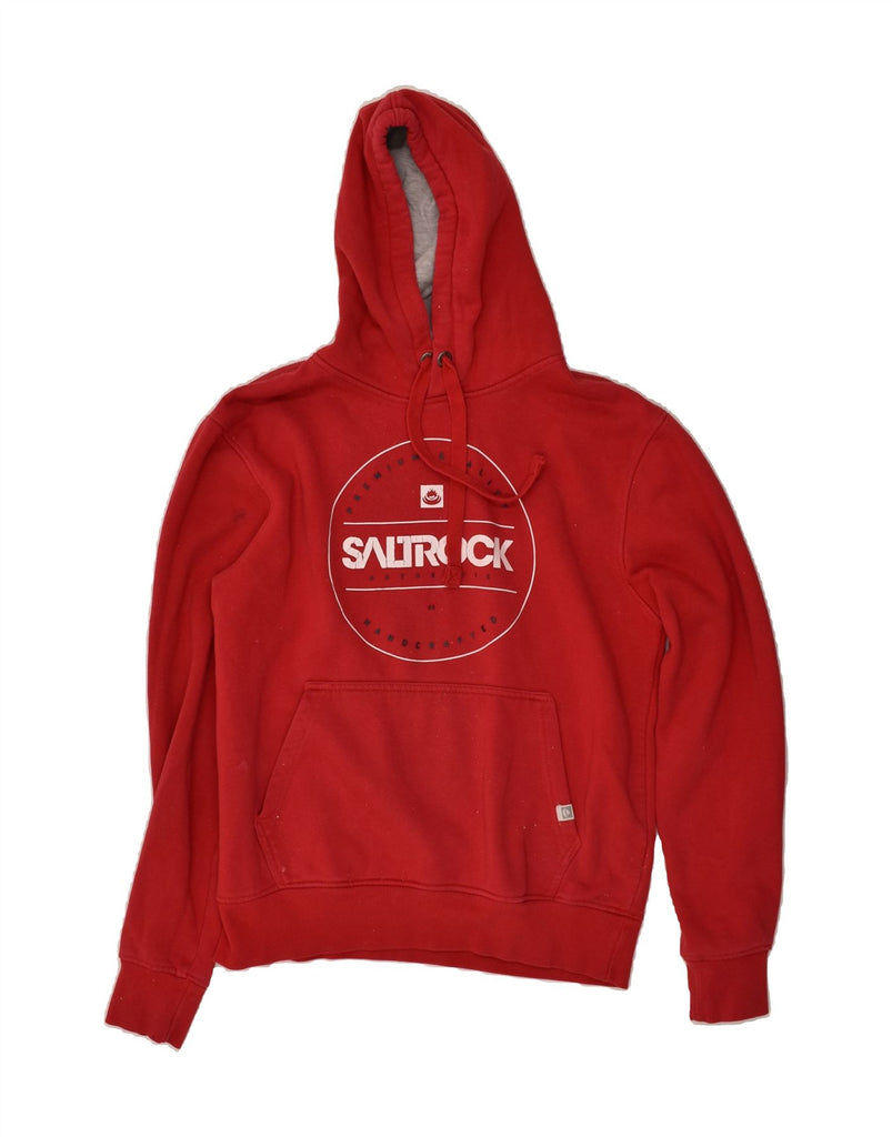 SALTROCK Mens Graphic Hoodie Jumper Small Red Cotton | Vintage Saltrock | Thrift | Second-Hand Saltrock | Used Clothing | Messina Hembry 