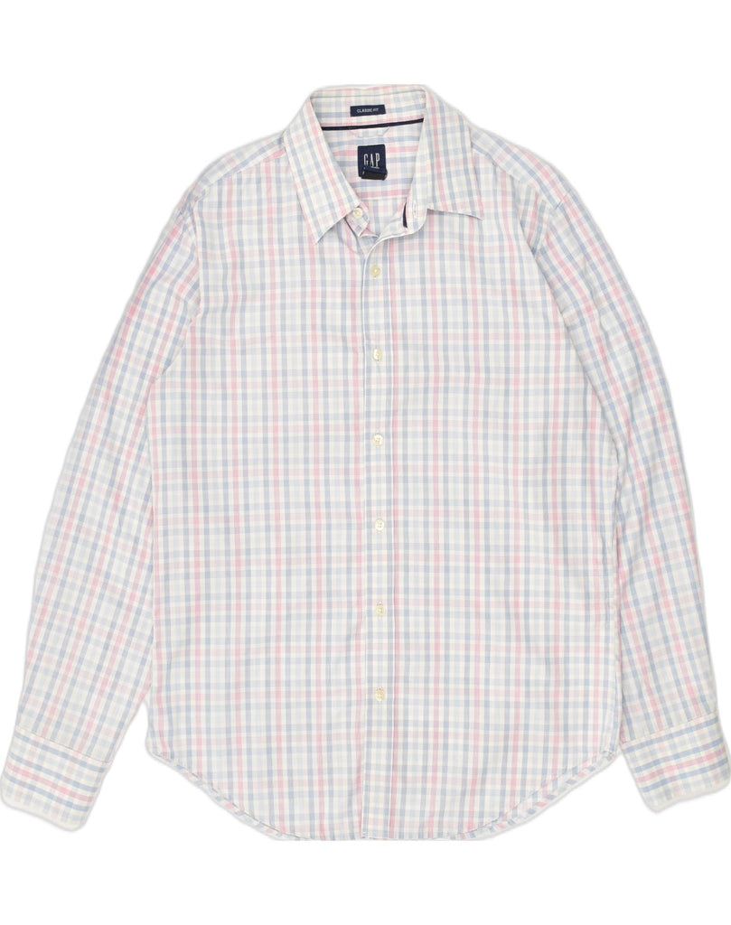 GAP Mens Classic Fit Shirt Size 15  15 1/2 Medium Pink Check Cotton | Vintage Gap | Thrift | Second-Hand Gap | Used Clothing | Messina Hembry 