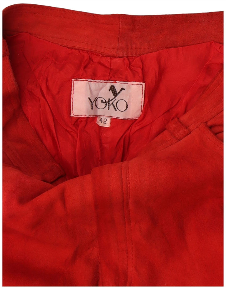 Yoko Womens Slim Casual Trousers IT 42 Medium W28 L31 Red