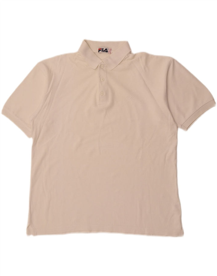 FILA Mens Polo Shirt IT 46 Small White Cotton Vintage Fila and Second-Hand Fila from Messina Hembry 