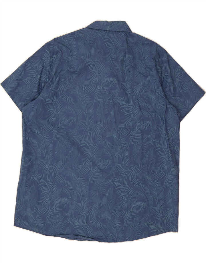 X-MAIL Mens Abstract Pattern Short Sleeve Shirt XL Navy Blue Cotton Vintage X-Mail and Second-Hand X-Mail from Messina Hembry 
