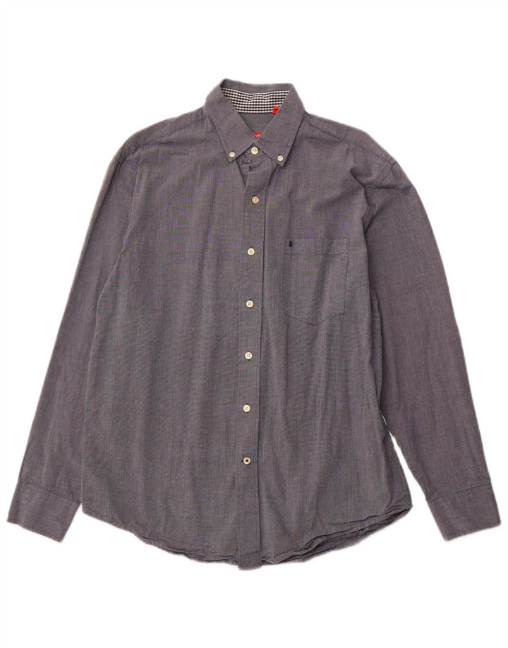 IZOD Mens Shirt Medium Grey Cotton