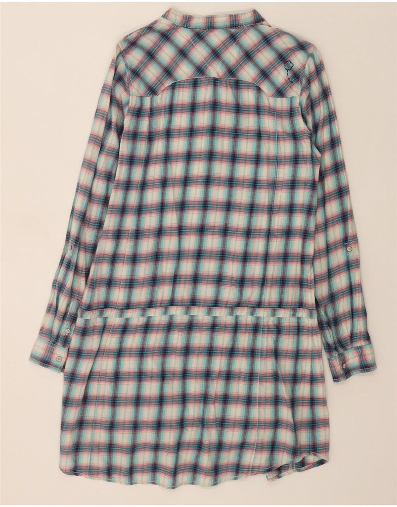 TOMMY HILFIGER Womens Pullover Shirt Dress UK 14 Large Blue Check Cotton Vintage Tommy Hilfiger and Second-Hand Tommy Hilfiger from Messina Hembry 