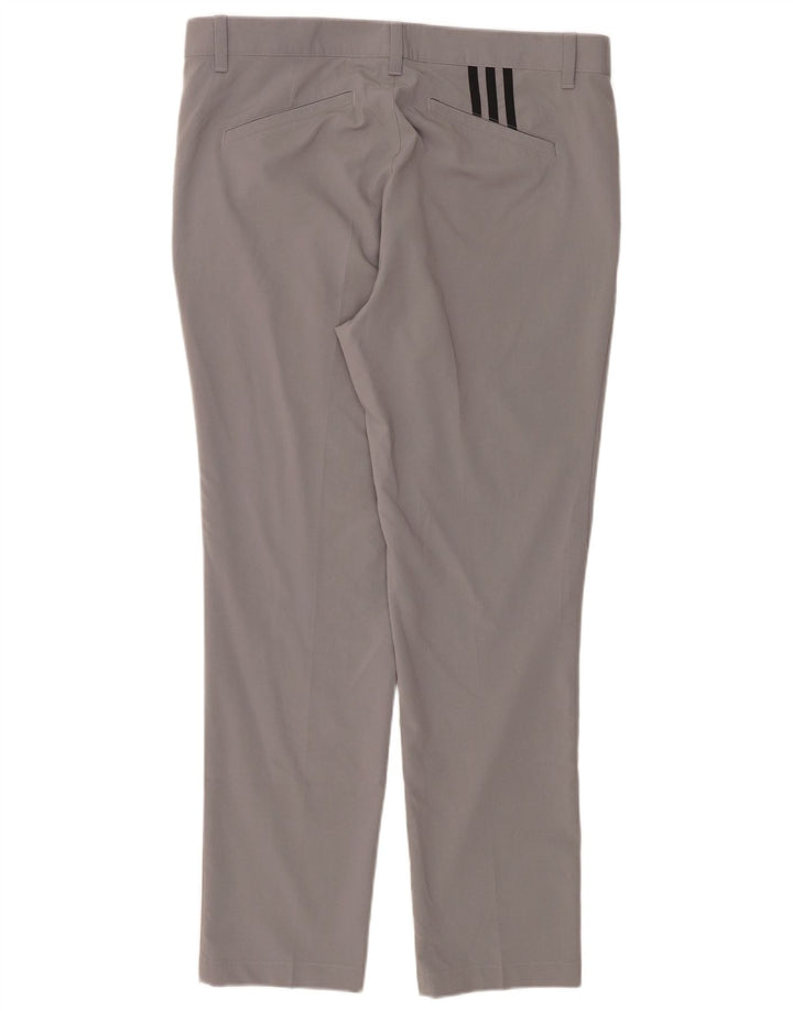 ADIDAS Mens Slim Chino Trousers W34 L30 Grey Cotton