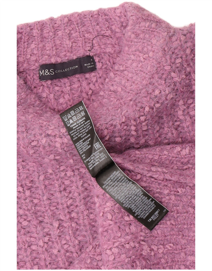 Marks & Spencer Womens Boat Neck Jumper Sweater UK 8 Small Purple Polyester