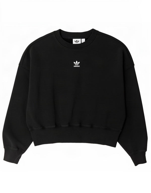 Adidas Womens Crop Oversized Sweatshirt Jumper UK 4 XS Grey Cotton