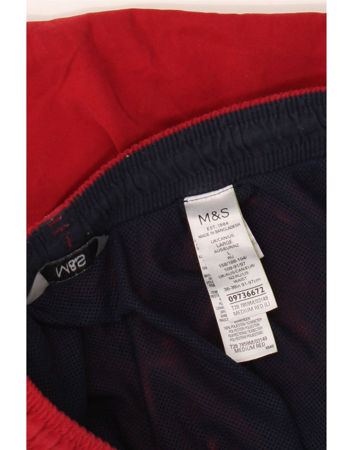 Marks & Spencer Mens Swimming Shorts Large Red Polyester