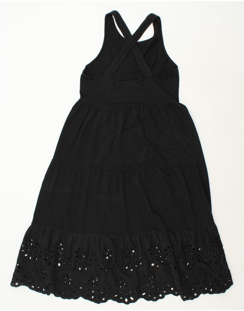 J. CREW Womens Tiered Dress UK 12 Medium Black Polyester Vintage J. Crew and Second-Hand J. Crew from Messina Hembry 